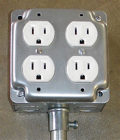 four gang junction box|4 receptacle outlet box.